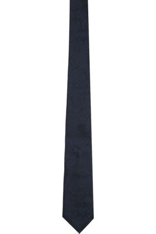 Versace: Navy Barocco Tie 